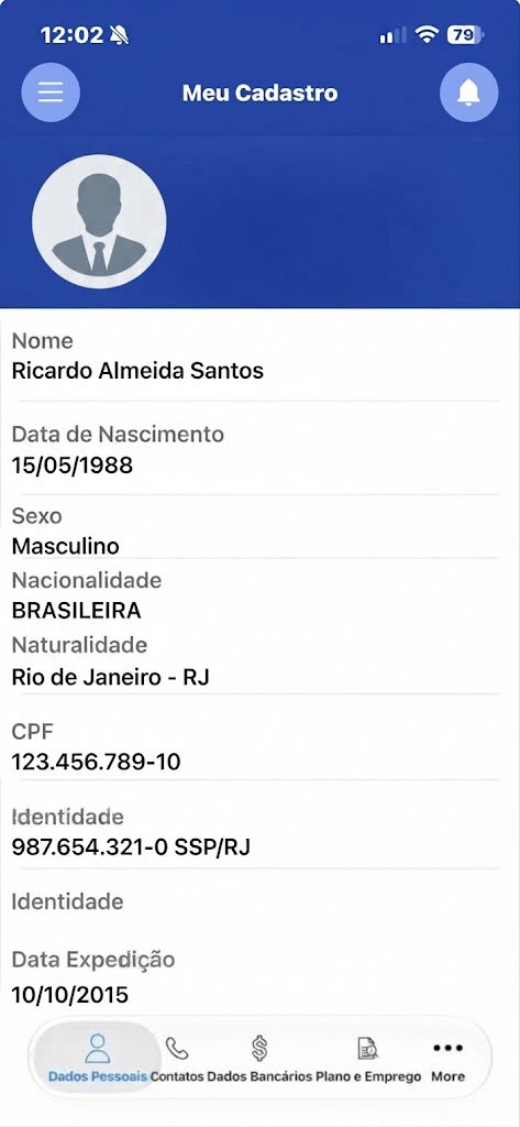 Meu Cadastro no aplicativo BRF Previdência